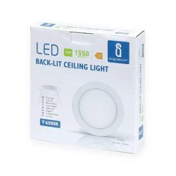 Panel natynkowy LED 12W zimna barwa 6500K 1400lm biały okrągły
