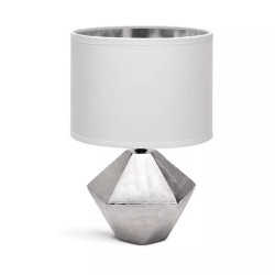 Lampa stołowa ceramiczna z trzonkiem E14 i białym abażurem 40W