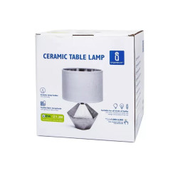 Lampa stołowa ceramiczna z trzonkiem E14 i białym abażurem 40W