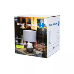 Lampa stołowa ceramiczna z trzonkiem E14 i białym abażurem 40W