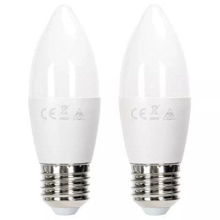 Zestaw 2 żarówek LED świeczka C37 E27 11W 6500K zimna barwa