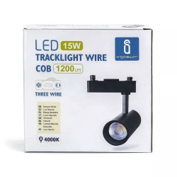 Reflektor LED 15W 4000K 1700lm czarny z mocowaniem trzyprzewodowym