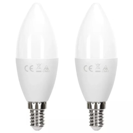 Żarówki LED C37 E14 11W 6500K zimne 2 sztuki białe