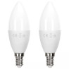 Żarówki LED C37 E14 11W 6500K zimne 2 sztuki białe