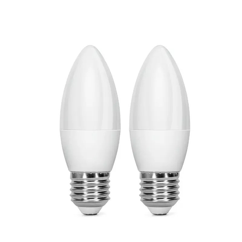 Żarówki LED świeczki C37 E27 9W 6500K zimna barwa 2 sztuki