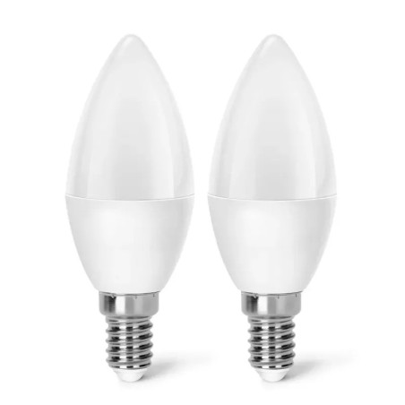 Żarówki LED C37 E14 7W 3000K ciepłe światło zestaw 2 sztuki
