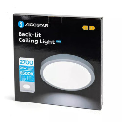 Panel LED natynkowy 24W 6500K biały okrągły 2700lm do wnętrz
