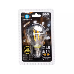 Żarówka LED G45 E14 6W 6500K zimna barwa przezroczysta szklana