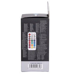 Żarówka LED E27 8W RGB + ciepła biel 3000K, 806lm z pilotem IR