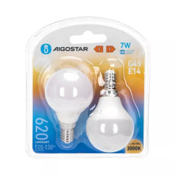 Żarówki LED G45 E14 7W 3000K 2 sztuki ciepłe światło 620lm