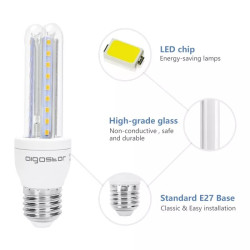 Żarówka LED E27 8W 3000K ciepła barwa 730lm kształt U ze szkła