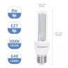 Żarówka LED E27 8W 3000K ciepła barwa 730lm kształt U ze szkła