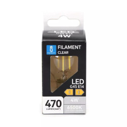 Żarówka LED filamentowa G45 E14 4W 6500K zimna barwa 470 lm