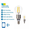 Zestaw 2 żarówek G45 Bluetooth Mesh 4,5W 2700-6500K E14 szklane