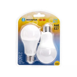 Żarówki LED A60 E27 21W 3000K 2 sztuki ciepłe światło