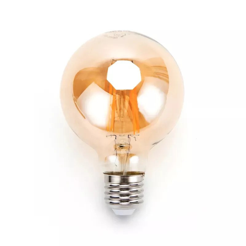 Żarówka LED G80 E27 6W 2200K bursztynowa 600lm do wnętrz
