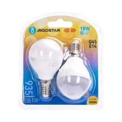 Żarówka LED G45 10W 3000K E14 2 sztuki biała