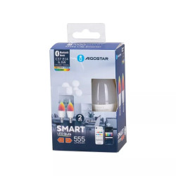 Zestaw 2 żarówek LED E14 C37 6,5W RGB+CCT 555 lm z Bluetooth Mesh