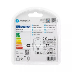 Żarówki LED G45 E14 4.9W 3000K ciepłe światło 2 sztuki