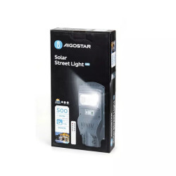 Latarnia solarna LED 50W zimne światło 500lm szara z pilotem