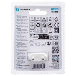 Lampka nocna LED 0,5W 6500K 30lm z wyłącznikiem biała IP20
