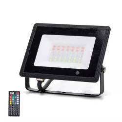 Naświetlacz LED RGB 30W z pilotem czarny, IP65, 110° kąt świecenia