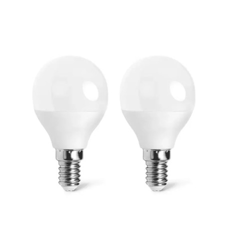 Żarówki LED G45 E14 4,9W 6500K zimna barwa 2 sztuki białe