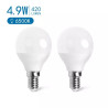 Żarówki LED G45 E14 4,9W 6500K zimna barwa 2 sztuki białe