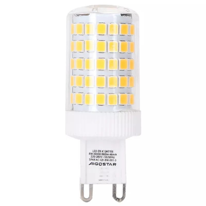 Żarówka LED G9 8W 3000K ciepła 880lm biała wewnętrzna