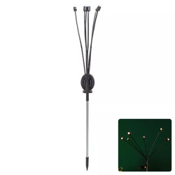 Kulki solarne RGB 6 szt. z panelem polikrystalicznym, czarne, 68,5 cm