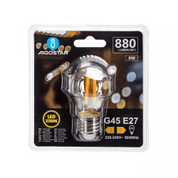Żarówka LED Filamentowa G45 E27 8W 2200K bursztynowa ciepła barwa