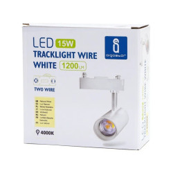 Reflektor LED szynowy 15W 4000K 1700lm biały cylindryczny korpus