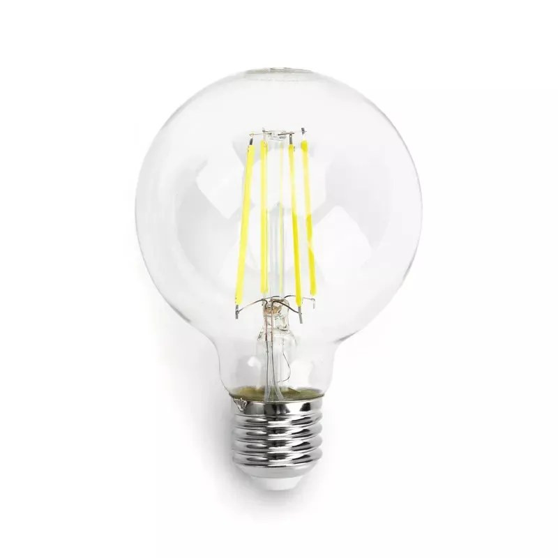 Żarówka LED filamentowa G80 E27 8W 6500K zimna barwa światła