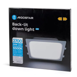 Panel LED podtynkowy 24W 6500K biały 2700lm kwadratowy