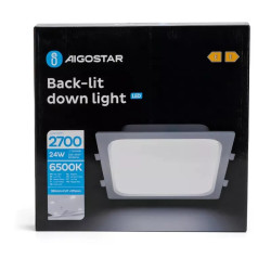 Panel LED podtynkowy 24W 6500K biały 2700lm kwadratowy