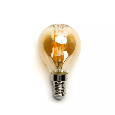 Żarówka LED filamentowa G45 E14 8W 2200K ciepłe światło złota