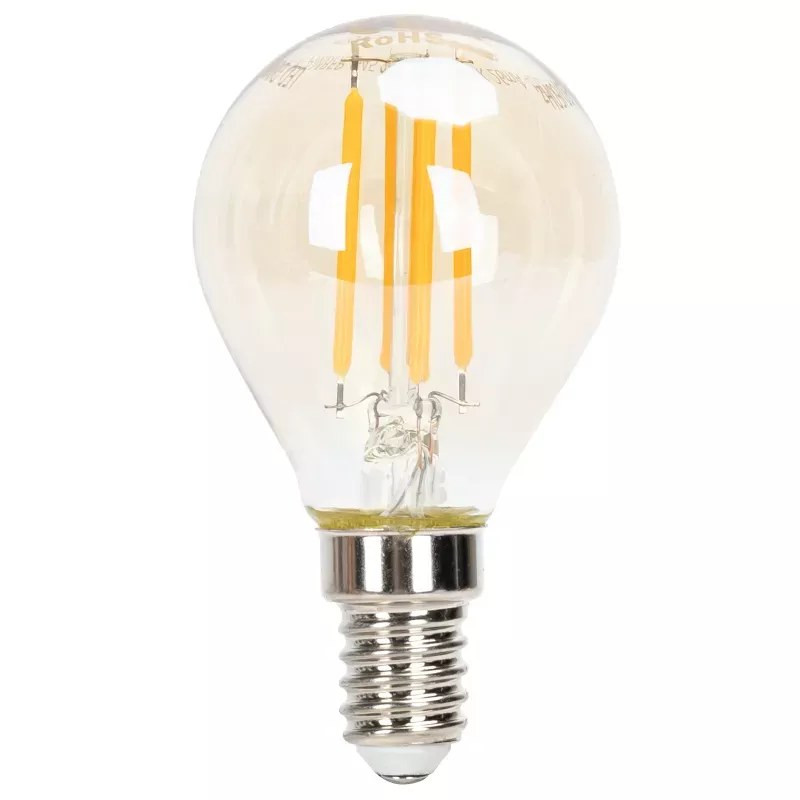 Żarówka LED 4W E14 G45 2200K bursztynowa ściemnialna 400lm
