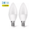 Żarówki LED świeczki E14 3W 3000K 2 sztuki ciepłe światło