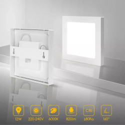 Panel natynkowy LED 12W zimne światło 1190lm biały
