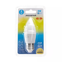 Żarówka LED świeczka C37 E27 3W 4000K neutralna biała