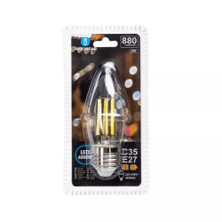 Żarówka LED C35 E27 8W 6500K zimna barwa 880 lm szklana