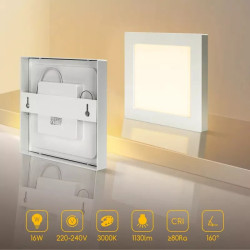 Natynkowy panel LED kwadratowy 16W 3000K 1648lm biały Aigostar