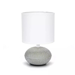 Lampa stołowa ceramiczna E14 40W biały jasny cyjan 225mm