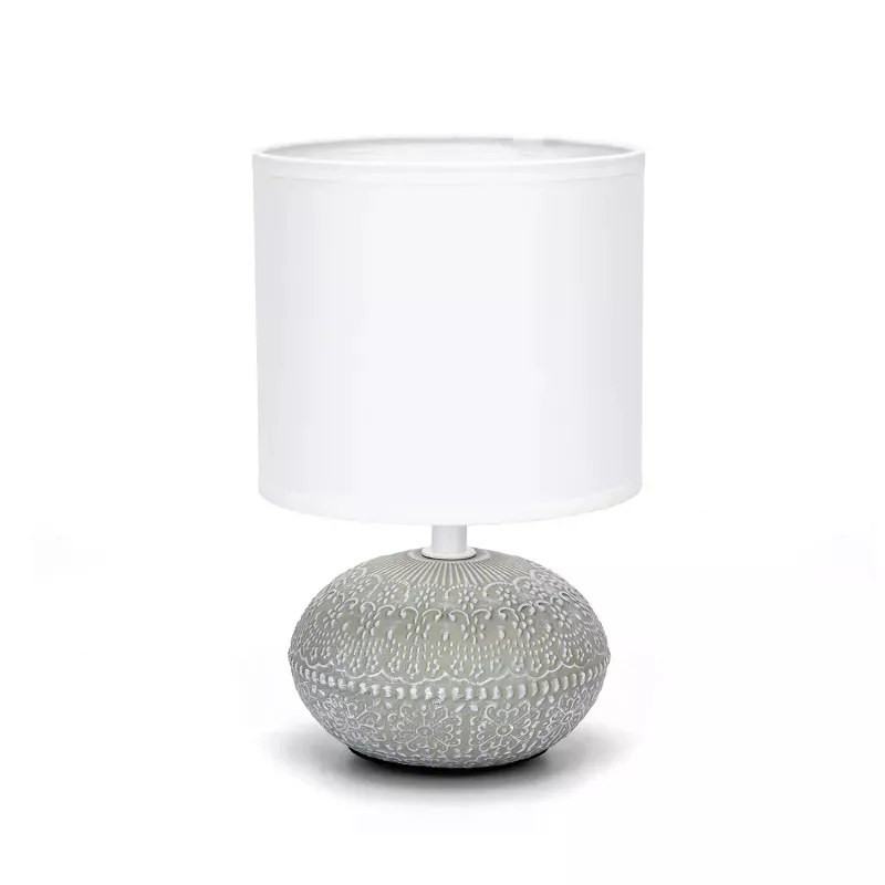 Lampa stołowa ceramiczna E14 40W biały jasny cyjan 225mm