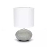 Lampa stołowa ceramiczna E14 40W biały jasny cyjan 225mm