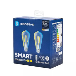 LED żarówka ST64 6W E27 CCT Bluetooth mesh 2 sztuki przezroczysta