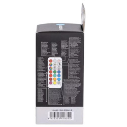 Żarówka LED E27 10W RGB + 3000K 950 lm z pilotem IR do wnętrz