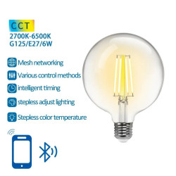Żarówka LED G125 bluetooth 6W E27 2700-6500K regulacja barwy