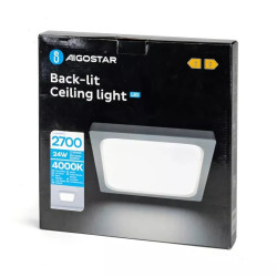 Panel LED natynkowy kwadratowy 24W 4000K 2700lm biały