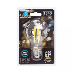 Żarówka LED A60 E27 14W 6500K zimna barwa 1540lm szklana